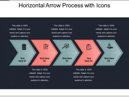 Horizontal arrow process with icons