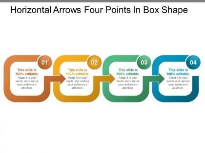 Horizontal arrows four points in box shape