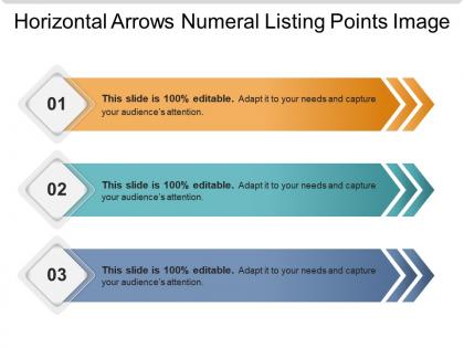 Horizontal arrows numeral listing points image