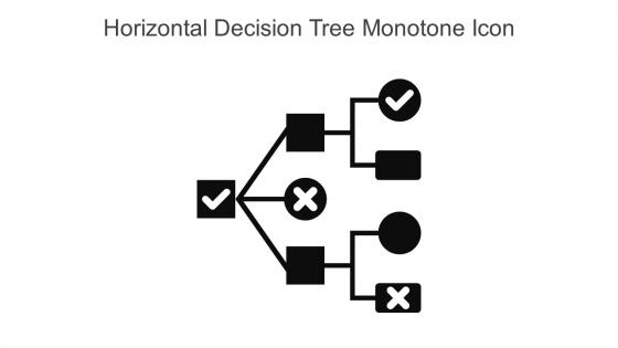 Horizontal Decision Tree Monotone Icon In Powerpoint Pptx Png And Editable Eps Format