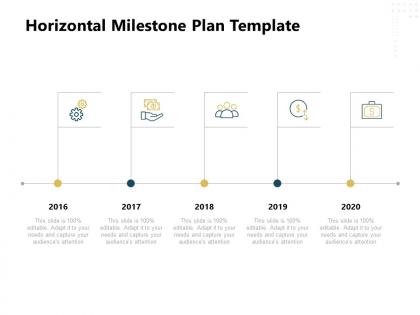 Horizontal milestone plan 2016 to 2020 ppt powerpoint presentation file