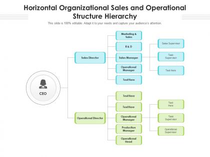 Horizontal organizational sales and operational structure hierarchy