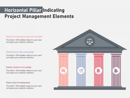 Horizontal pillar indicating project management elements
