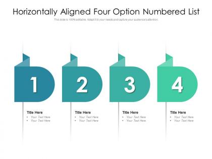 Horizontally aligned four option numbered list