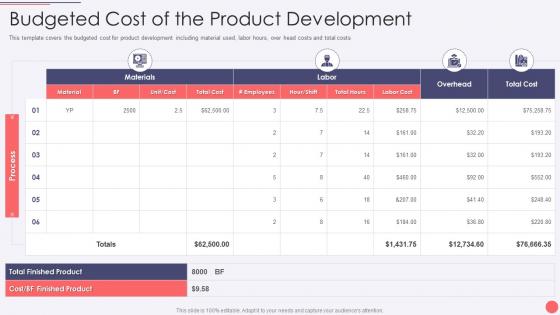 Hoshin Kanri Deck Budgeted Cost Of The Product Development