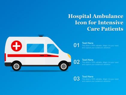 Hospital ambulance icon for intensive care patients