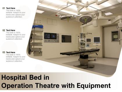 Hospital bed in operation theatre with equipment