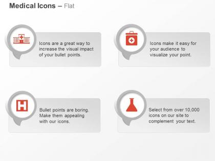 Hospital medical box flask research ppt icons graphics