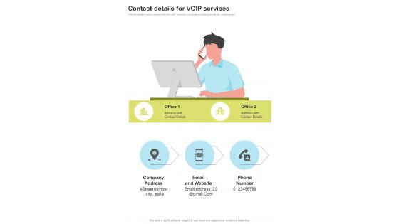 Hosted Voip Proposal Contact Details For Voip Services One Pager Sample Example Document