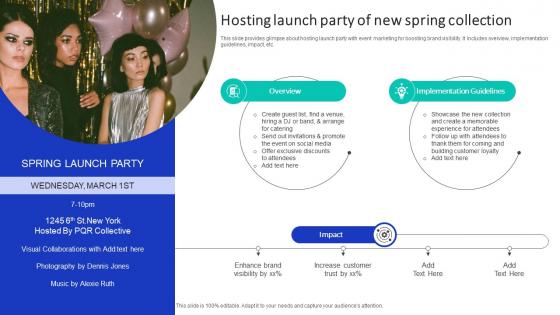 Hosting Launch Party Of New Spring Efficient Marketing Campaign Plan Strategy SS V