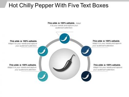 Hot chilly pepper with five text boxes