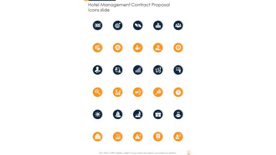 Hotel Management Contract Proposal Icons Slide One Pager Sample Example Document