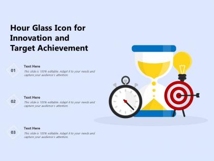 Hour glass icon for innovation and target achievement