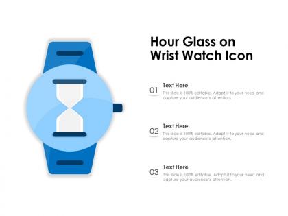 Hour glass on wrist watch icon