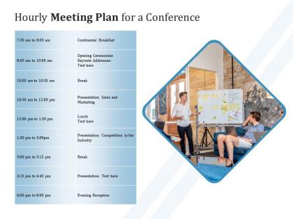 Hourly meeting plan for a conference