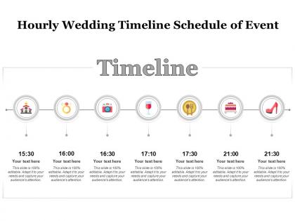 Hourly wedding timeline schedule of event