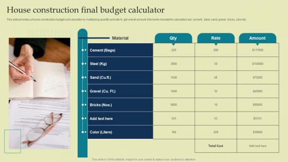 House Construction Final Budget Calculator
