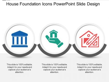 House foundation icons powerpoint slide design