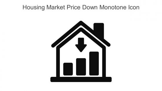 Housing Market Price Down Monotone Icon In Powerpoint Pptx Png And Editable Eps Format