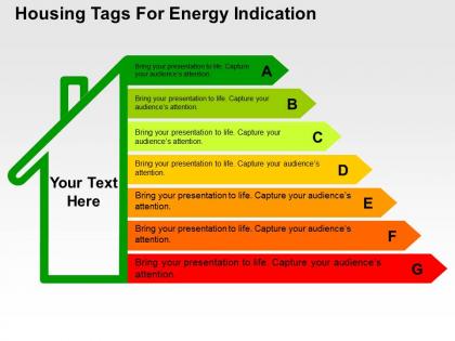Housing tags for energy indication flat powerpoint design