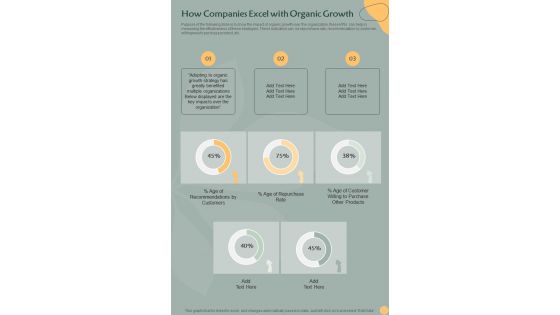 How Companies Excel With Organic Growth Playbook One Pager Sample Example Document