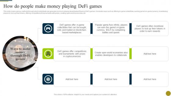 How Do People Make Money Playing Defi Games Understanding Role Of Decentralized BCT SS