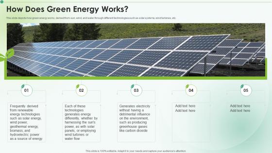 How Does Green Energy Works Clean Energy Ppt Powerpoint Presentation Icon Design Ideas
