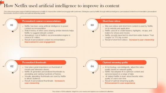 How Netflix Used Artificial Intelligence To OTT Platform Marketing Strategy For Customer Strategy SS V