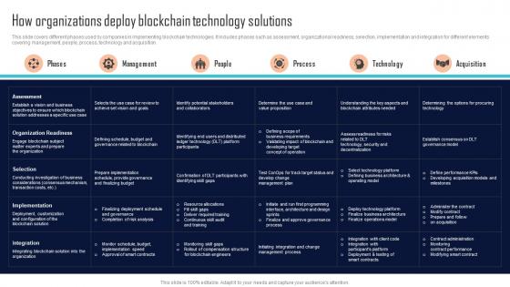 How Organizations Deploy Blockchain Technology Solutions Comprehensive Evaluation BCT SS