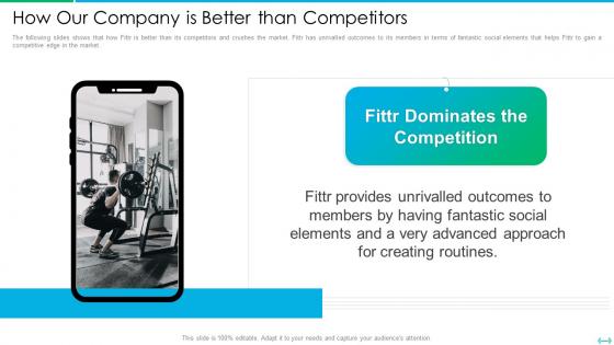 How our company is better than competitors fittr investor funding elevator pitch deck
