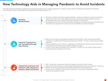 How technology aids in managing pandemic to avoid incidents ppt download