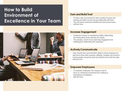 How to build environment of excellence in your team