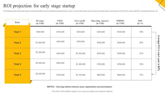 How To Create Cost Effective ROI Projection For Early Stage Startup MKT SS V