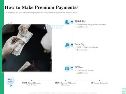 How to make premium payments retirement insurance plan
