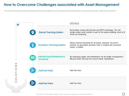 How to overcome challenges associated with asset management