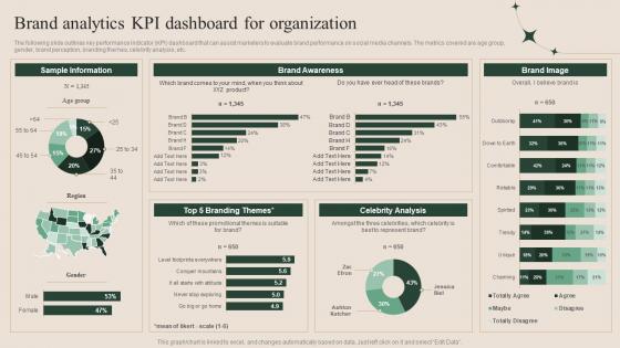 How To Successfully Conduct Market Research Brand Analytics KPI Dashboard For Organization MKT SS V