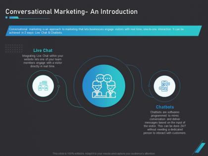 How use bots your business marketing conversational marketing an introduction ppt summary