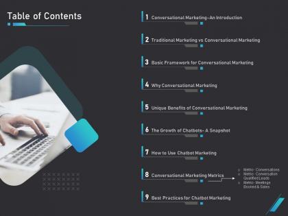 How use bots your business marketing table of contents ppt powerpoint presentation file slides