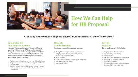 How we can help for hr proposal ppt summary format ideas