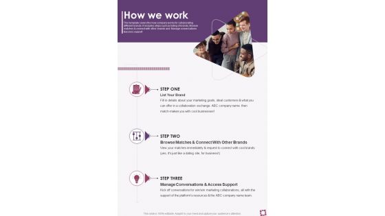 How We Work Partnership Proposal To Collaborate With Influencers One Pager Sample Example Document