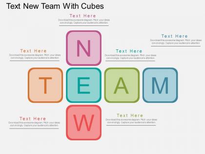Hp text new team with cubes flat powerpoint design