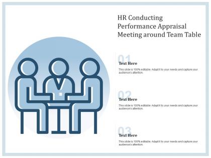 Hr conducting performance appraisal meeting around team table