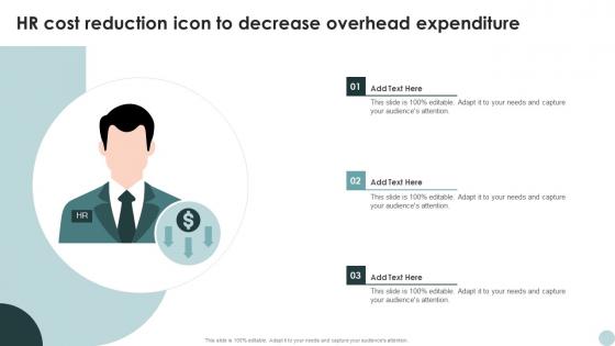 HR Cost Reduction Icon To Decrease Overhead Expenditure