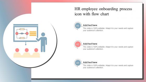 HR Employee Onboarding Process Icon With Flow Chart