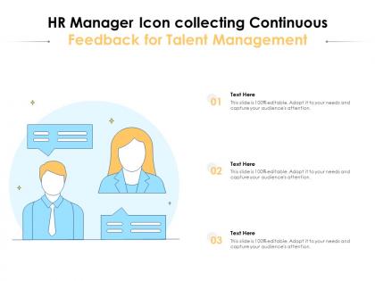 Hr manager icon collecting continuous feedback for talent management