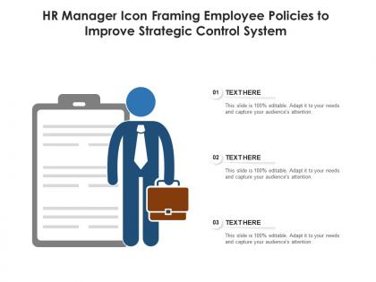 Hr manager icon framing employee policies to improve strategic control system