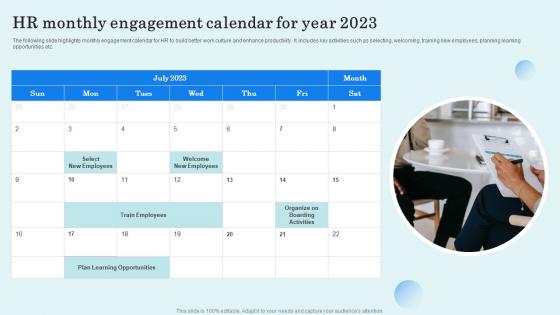 Hr Monthly Engagement Calendar For Year 2023