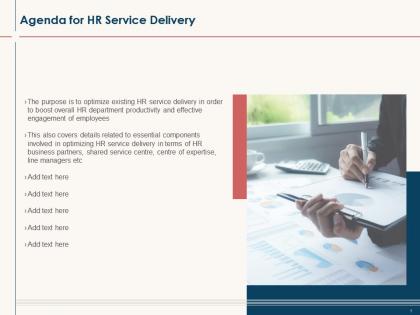 Hr service delivery agenda for hr service delivery ppt powerpoint presentation gallery visual aids