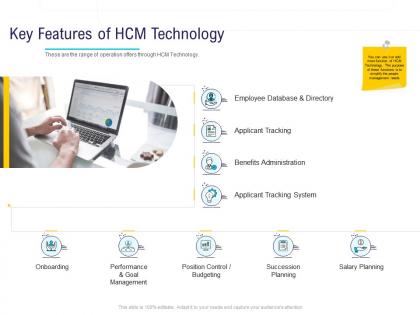 Hr technology landscape key features of hcm technology ppt powerpoint presentation show