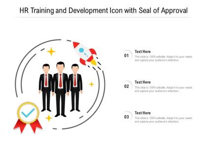 Hr training and development icon with seal of approval